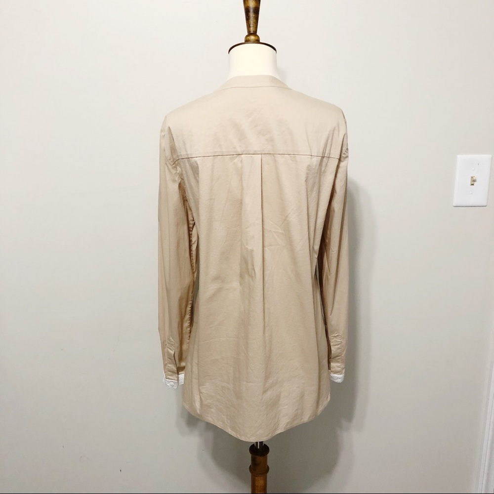 Tibi Textured-Bib Button Down Tuxedo Blouse - image 6